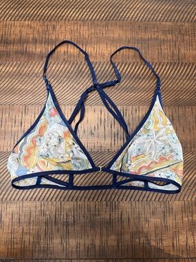 Victoria's Secret Navy-Trim Floral Paisley Triangle Bralette